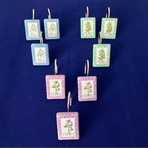 Set of Vintage Shower Curtain Hooks 9pc. Set